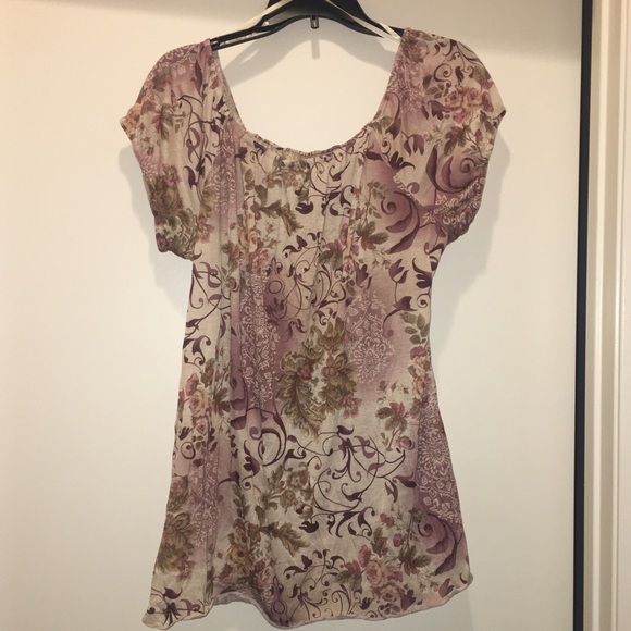 ♦️LBN♦️Plum and Taupe Top - Picture 4 of 4